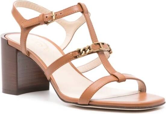 Tod's Sandalen met logoplakkaat 75 mm Bruin