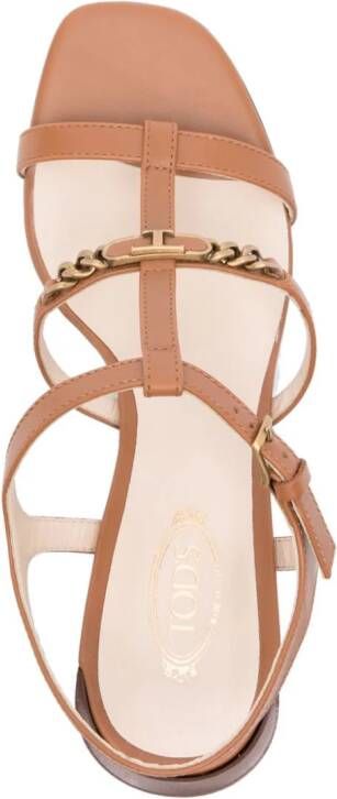 Tod's Sandalen met logoplakkaat 75 mm Bruin