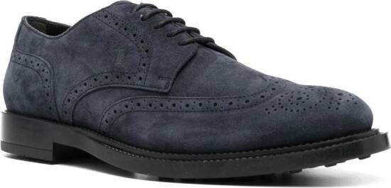 Tod's Suède derby veterschoenen Blauw