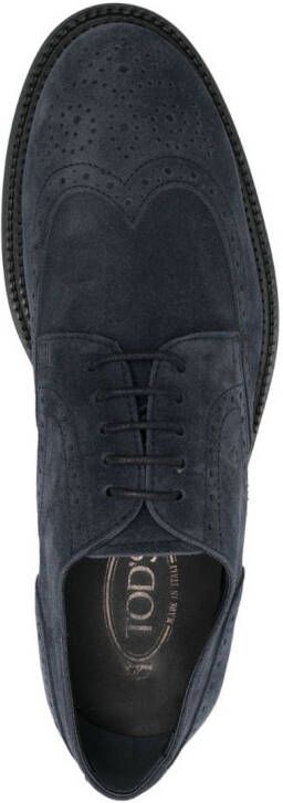 Tod's Suède derby veterschoenen Blauw