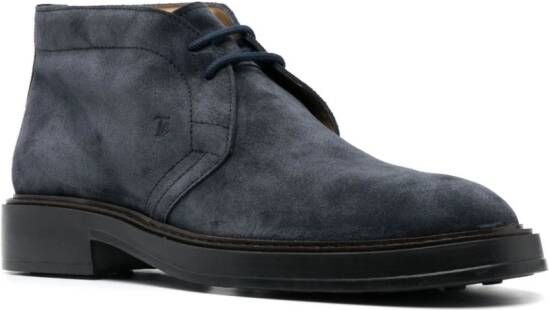 Tod's Suède veterlaarzen Blauw