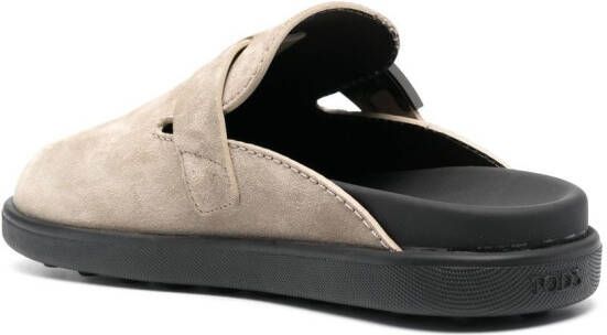 Tod's T Timeless suède slippers Beige