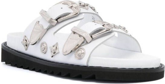 Toga Pulla Sandalen met dubbele gesp Wit