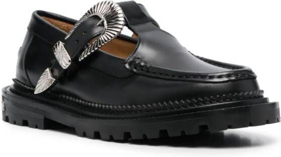 Toga Pulla Leren loafers Zwart