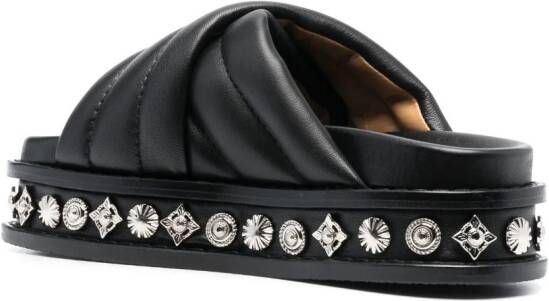 Toga Pulla Slippers met studs Zwart