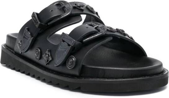 Toga Pulla Slippers verfraaid met studs Zwart