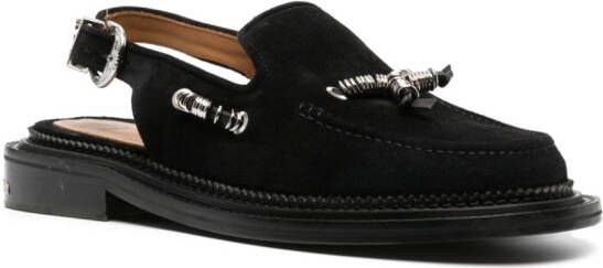 Toga Virilis Leren slingback loafers Zwart