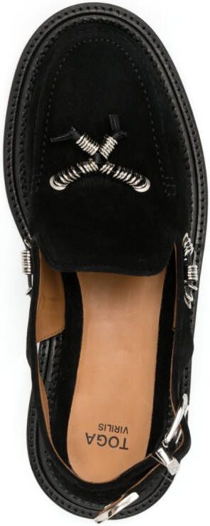 Toga Virilis Leren slingback loafers Zwart