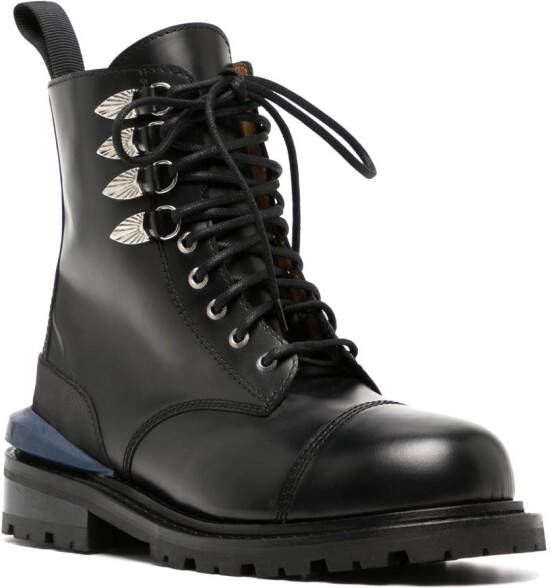 Toga Virilis Leren combat boots Zwart