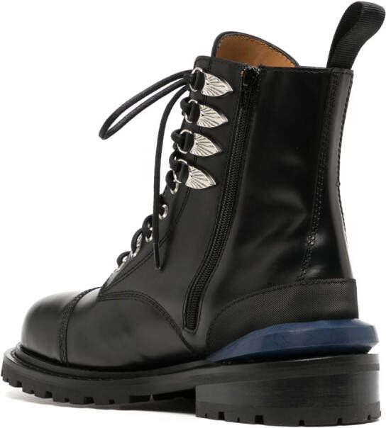 Toga Virilis Leren combat boots Zwart