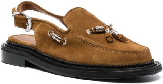 Toga Virilis Leren slingback loafers Bruin