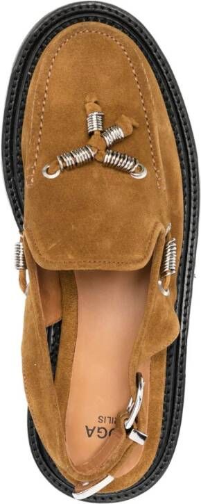 Toga Virilis Leren slingback loafers Bruin