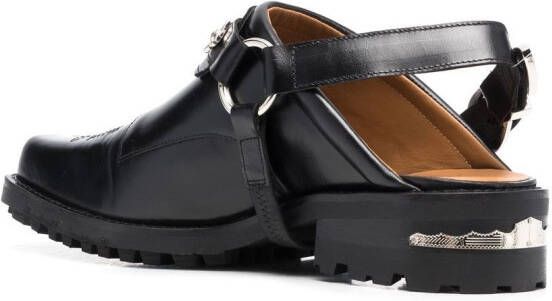 Toga Virilis Leren slingback loafers Zwart