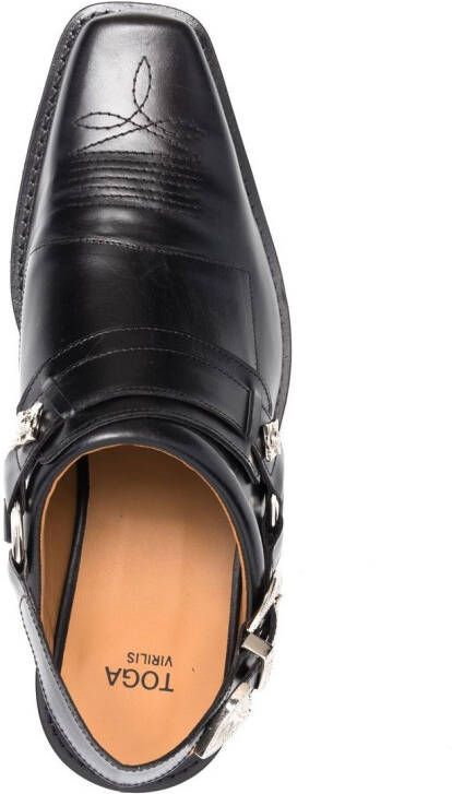 Toga Virilis Leren slingback loafers Zwart