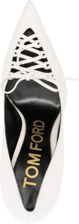 TOM FORD 110mm lace-up leather pumps Wit