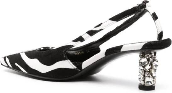 TOM FORD Slingback pumps met zebraprint Zwart