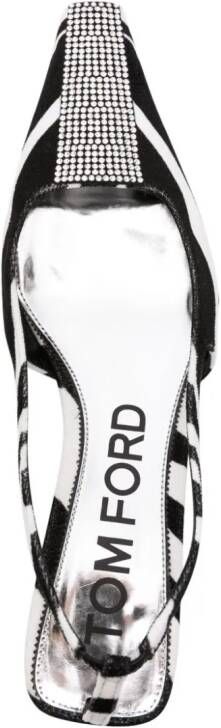 TOM FORD Slingback pumps met zebraprint Zwart