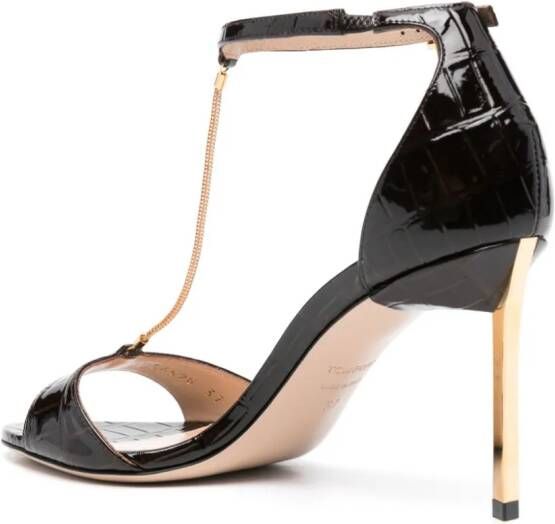 TOM FORD 85 mm sandalen verfraaid met ketting Bruin