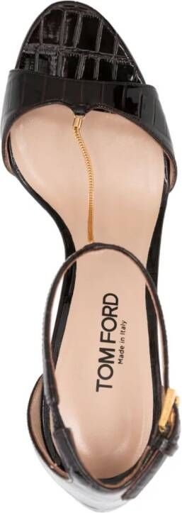 TOM FORD 85 mm sandalen verfraaid met ketting Bruin