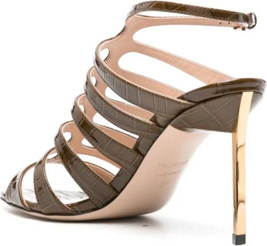 TOM FORD Cage leren sandalen 95 mm Groen