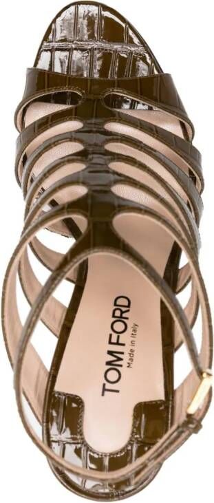 TOM FORD Cage leren sandalen 95 mm Groen