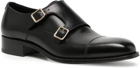 TOM FORD Claydon leren gespschoenen Zwart