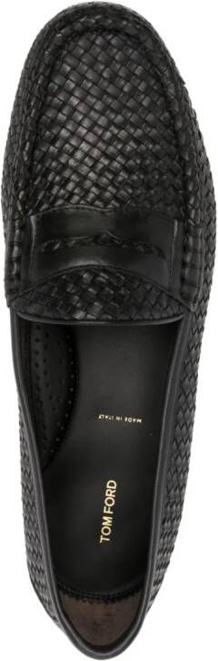 TOM FORD Leren loafers Zwart