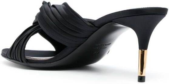 TOM FORD 75 mm sandalen met plooien en geknoopt detail Zwart