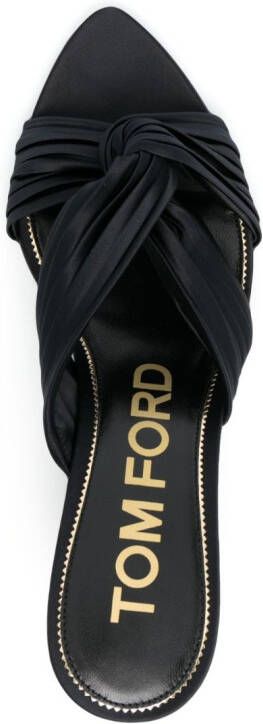 TOM FORD 75 mm sandalen met plooien en geknoopt detail Zwart