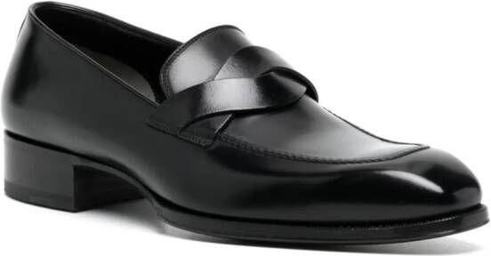 TOM FORD Leren loafers Zwart