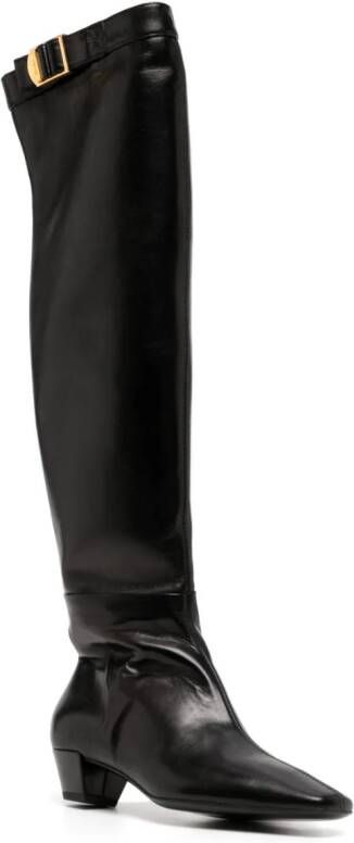 TOM FORD Leren knielaarzen Zwart