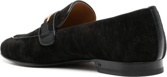 TOM FORD Liam fluwelen loafers Zwart