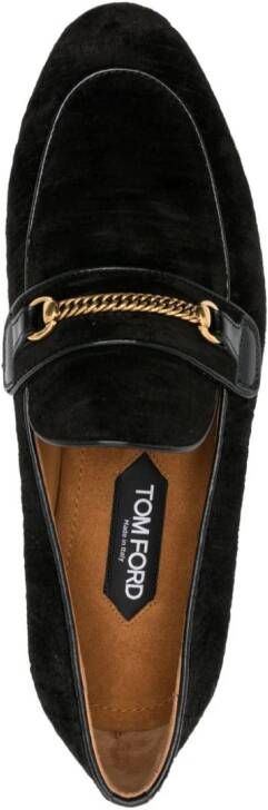 TOM FORD Liam fluwelen loafers Zwart