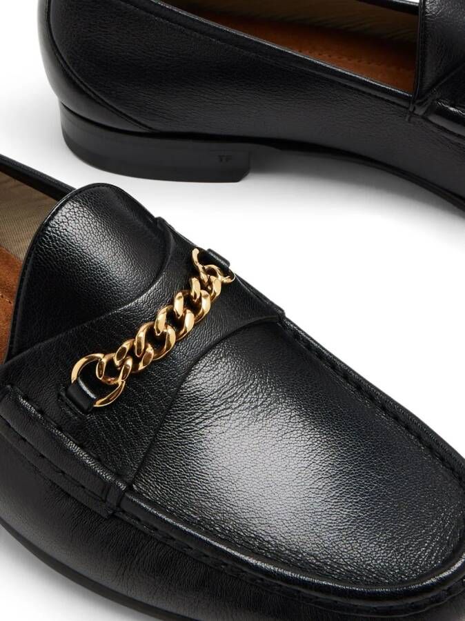 TOM FORD Loafers met kettingdetail Zwart