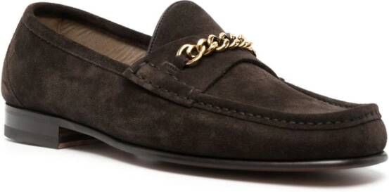 TOM FORD Loafers met kettingdetail Bruin