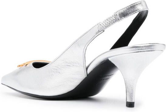 TOM FORD Slingback pumps met logoplakkaat Zilver