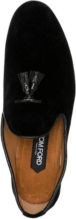 TOM FORD Nicolas fluwelen loafers Zwart