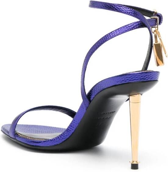 TOM FORD Padlock 90mm leather sandals Paars