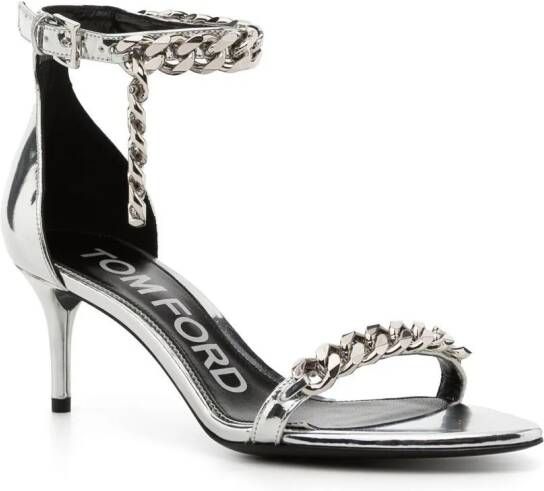 TOM FORD Sandalen met kettingdetail Zilver