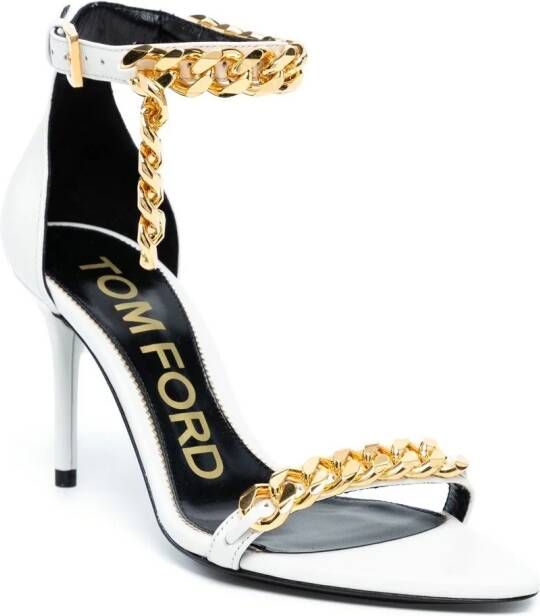 TOM FORD Sandalen verfraaid met ketting Wit