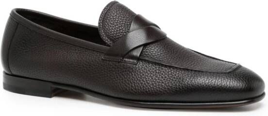 TOM FORD Sean leren loafers Bruin