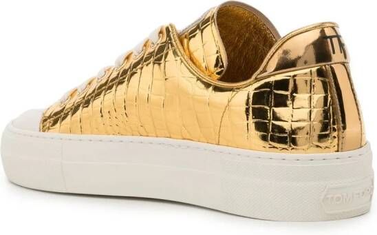 TOM FORD Sneakers met krokodillenleer-reliëf Goud