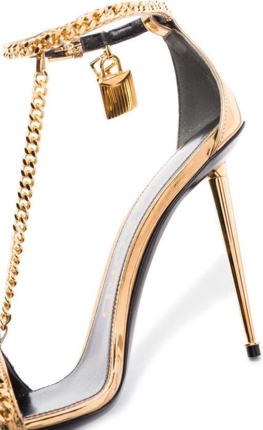 TOM FORD Stiletto sandalen met schakelketting Goud