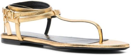 TOM FORD Leren sandalen Goud