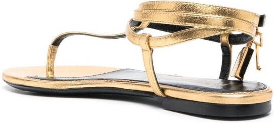 TOM FORD Leren sandalen Goud