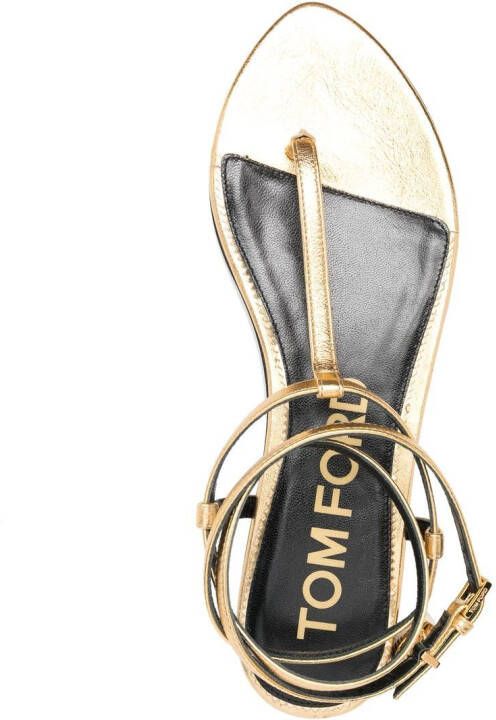 TOM FORD Leren sandalen Goud