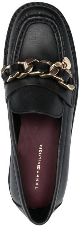 Tommy Hilfiger Loafers met schakelketting Zwart