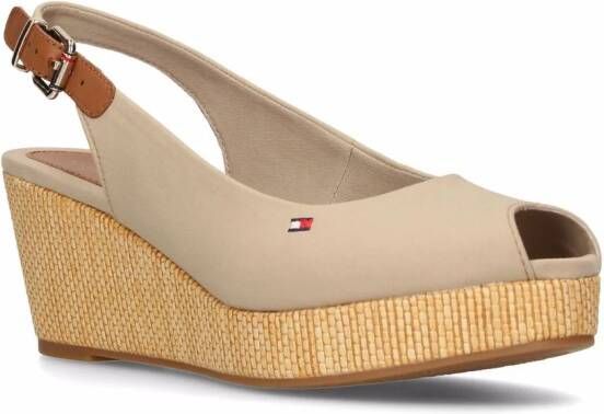 Tommy Hilfiger Elba slingback sandalen met sleehak Grijs