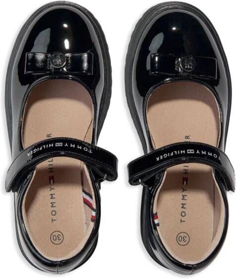 Tommy Hilfiger Junior Bow gelakte ballerina's Zwart