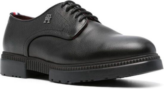 Tommy Hilfiger Leren derby schoenen Zwart